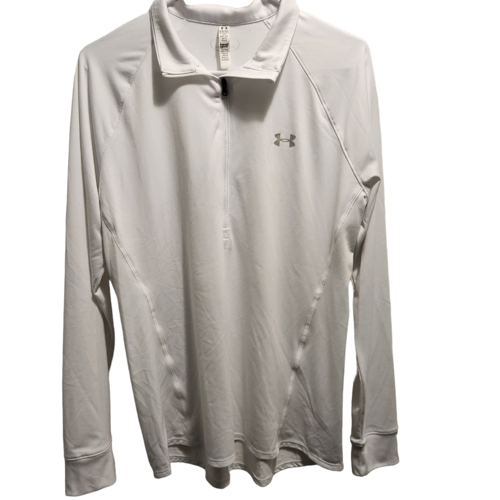Under Armour white 1/4 zip lightweight long sleeve shirt XL